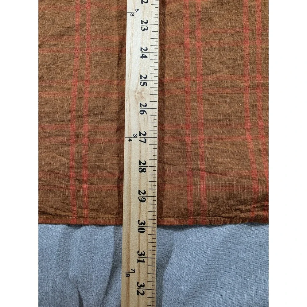 The North Face Hammetts II‎ S/S Button Up Shirt Burnt Red Orange Plaid XL